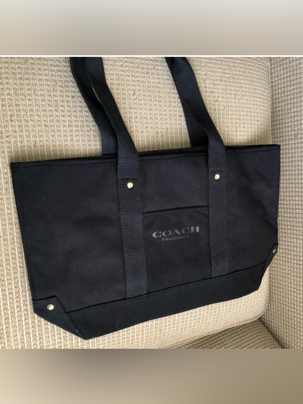 Coach Black Canvas fragrance tote bag